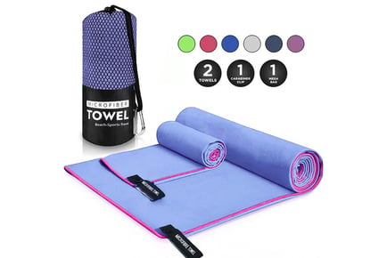 Lightweight Microfibre Towel Set in 2 Options and 10 Colours