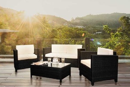 4 Piece Rattan Lounge Set