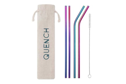 Reuseable Eco-Friendly Stainless-Steel Straws - 4 Options