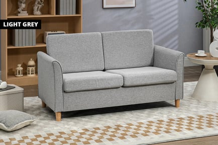 Modern Two-Seater Sofa, Light Grey