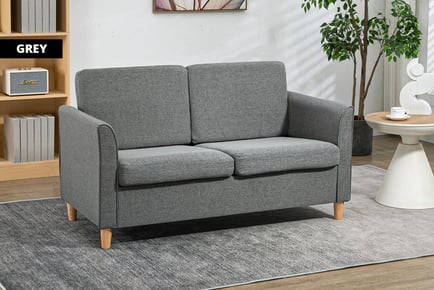 Modern Two-Seater Sofa, Light Grey