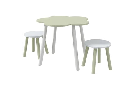3 Piece Kid's Table & Chair Set in Yellow and White