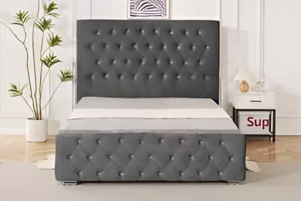 Rio Plush Velvet Bed w/ Mattress - 2 Colours & 2 Sizes!