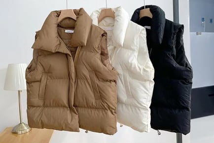 Women's Winter Warm Puffer Vest in 4 Sizes and 3 Colours