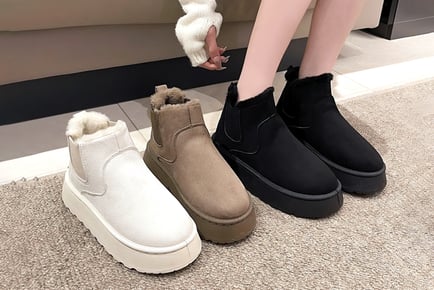 Women's Elastic Slip-On Short Snow Boots in 6 Sizes and 4 Colours