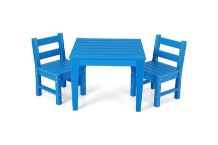 Kids Table & Chairs Set - Blue, Green, Red or Grey!