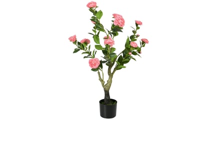 Artificial Camellia Flower Plant with Pot