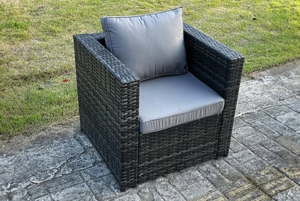 9-Seater Rattan Garden Corner Set with Gas Fire Pit Table & 2 Small Footstools!