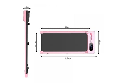 Motorised treadmill with a mat, Pink