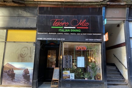 Two Course Italian Dining for 2 or 4- Tesoro Mio, High Street, Glasgow