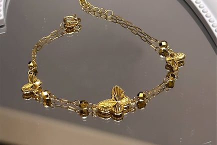Women's Fashionable Gold Butterfly Charm Bracelet