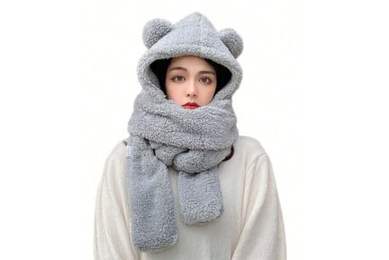 3 in 1 Winter Bear Hat, Scarf, and Gloves in 4 Options