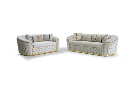 Ambassador 3+2 Plush Velvet Sofa Set in 4 Colours