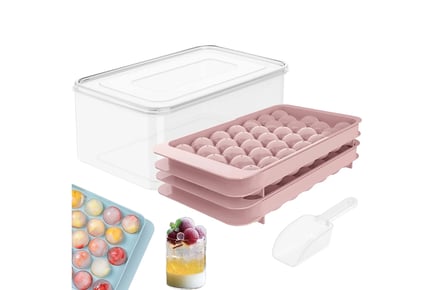 Sphere-Shaped Ice Cube Tray Kit - Pink or Blue