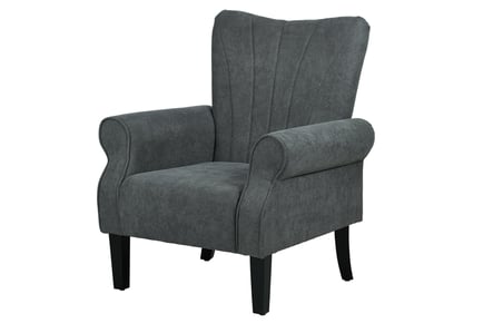 Upholstered High Back Thick Accent Rolled Armchair - 2 Colours
