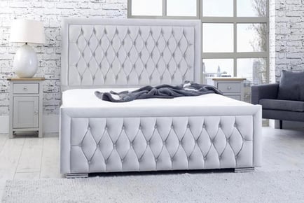 Silver Plush Hilton Bed Frame & Mattress Options!