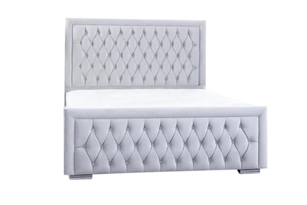 Silver Plush Hilton Bed Frame & Mattress Options!