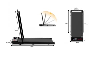 WITH MAT / PINK: A 2-in-1 Folding Treadmill