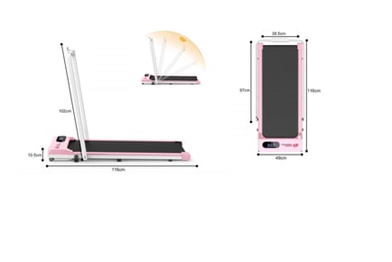 WITH MAT / PINK: A 2-in-1 Folding Treadmill