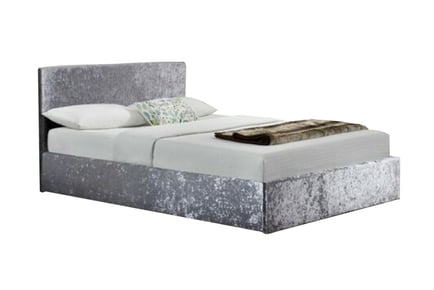 Ottoman Fabric Bed, 5ft King, Silver