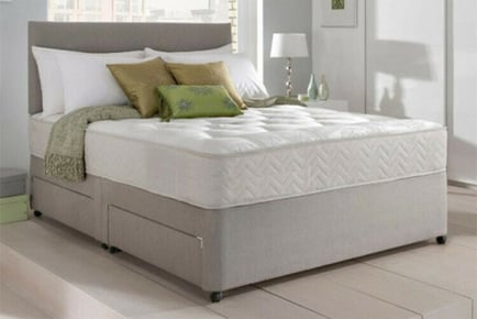 A Dreyton divan bed and memory foam spring mattress, 6FT Super King, 4 Drawers