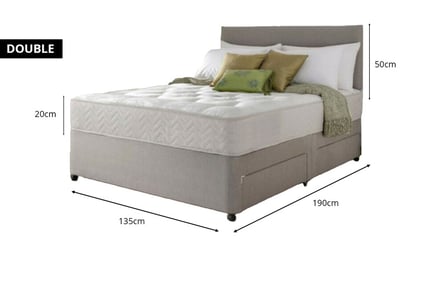 A Dreyton divan bed and memory foam spring mattress, 4FT6 Double, 4 Drawers