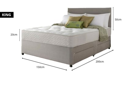 A Dreyton divan bed and memory foam spring mattress, 4FT6 Double, 4 Drawers