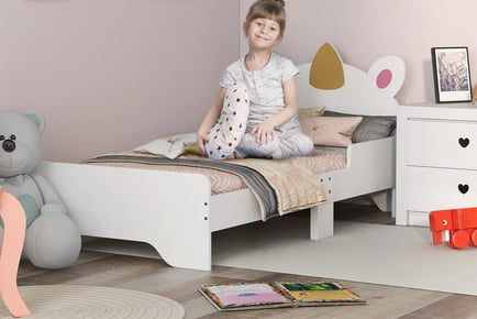 White Unicorn Bed Frame For Toddlers