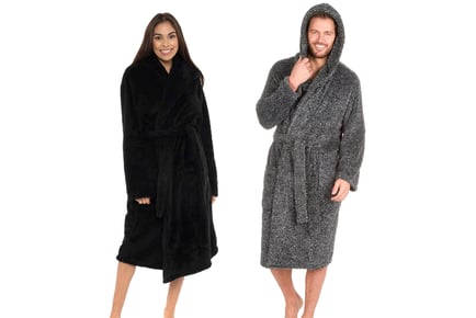 2pc His and Hers Dressing Gown Set - 2 Designs & 3 Colour Options!