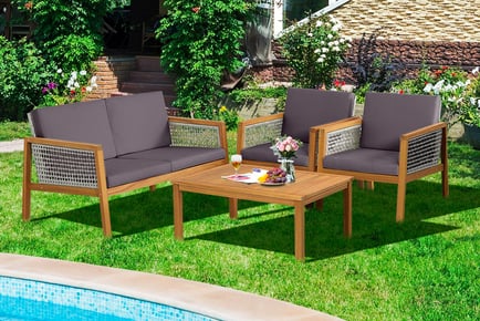 4-Seater Wicker Patio Furniture Set