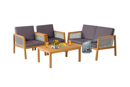 4-Seater Wicker Patio Furniture Set