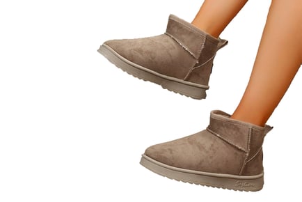 Ugg Inspired Mini Fleece Lined Suede Ankle Boots