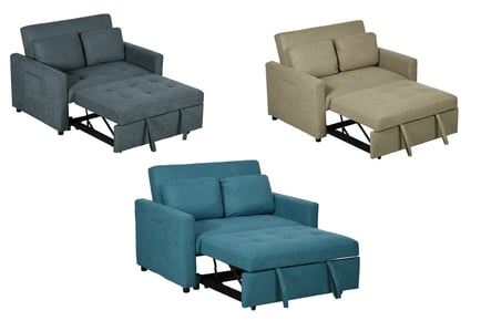 Loveseat Convertible Sofa Bed with 2 Cushions in 3 Colours