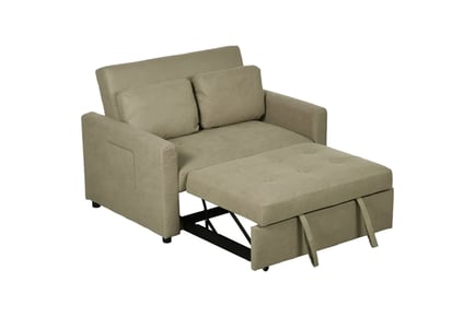 Loveseat Convertible Sofa Bed, Light Brown