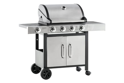 Deluxe Garden Gas Barbecue Grill 4+1 Burner - Large Cooking Area & Side Burner