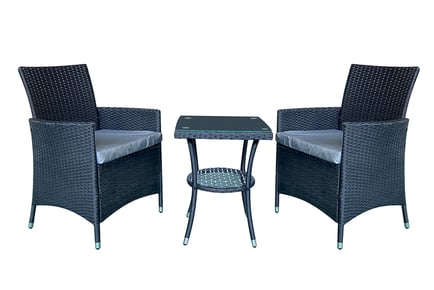 3-Piece Rattan Bistro Set - Brown, Black or Grey!