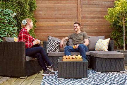 5-Seater Garden Rattan Furniture Set - Black, Brown or Grey!