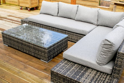 Six-Seater Rattan Corner Sofa Set With Coffee Table!