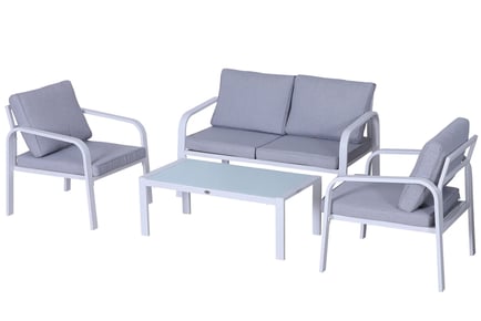 4-Seater Grey Outdoor Garden Furniture Set