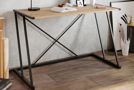 Anemon Industrial Black and Walnut Home Office Desk