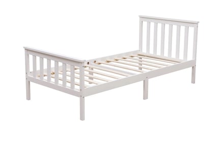 White Wood Shaker Wooden Bed Frame - 5 Sizes!