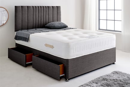 Premium Charcoal Cashmere Divan Bed Set -5 Sizes