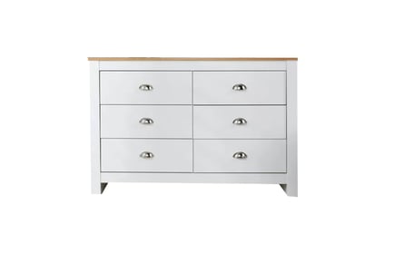 Camden 6 Chest of Drawers in 3 Colours, White