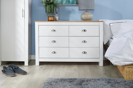 Camden 6 Chest of Drawers in 3 Colours, White