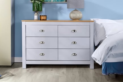Camden 6 Chest of Drawers in 3 Colours, White