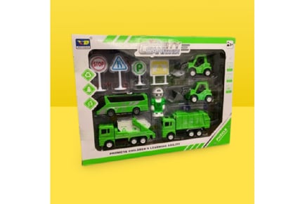 Children's 10pc Sanitation Toy Truck Set