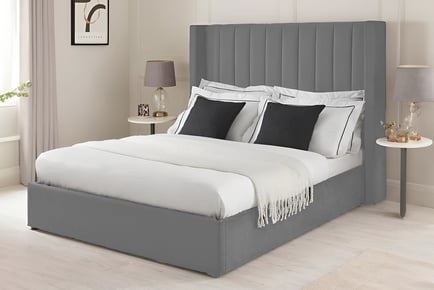 Wingback Ottoman Bed Frame, 6ft Superking, Grey