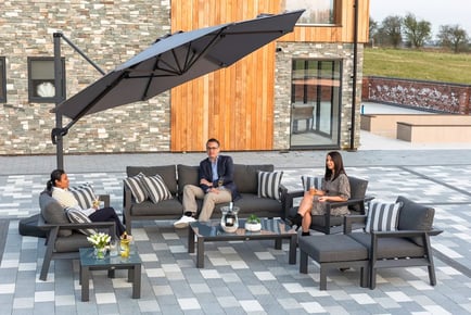 Cantilever 3m Grey Rotating Banana Parasol