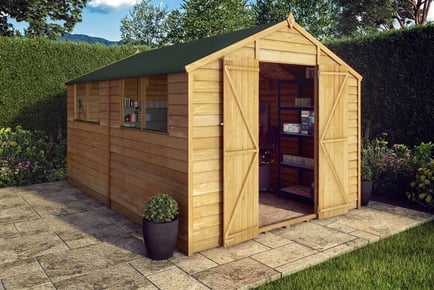 Overlap apex shed with windows, 12 x 8