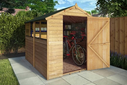 Overlap apex shed with windows, 12 x 8